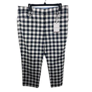 NWT Tommy Hilfiger Navy White Checkered Work Chino Pants Size 12‎ MSRP 89$